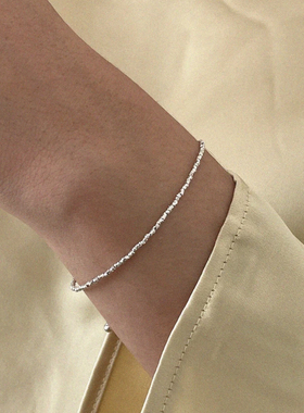 极细多边形碎银子手链