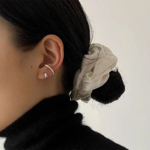 MINI BLOOM 纯银流线耳骨夹耳夹单只风耳夹