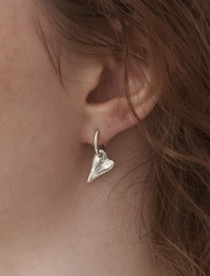 MINI BLOOM 心之所向 纯银爱心耳环 立体爱心耳挂小众甜美耳钉