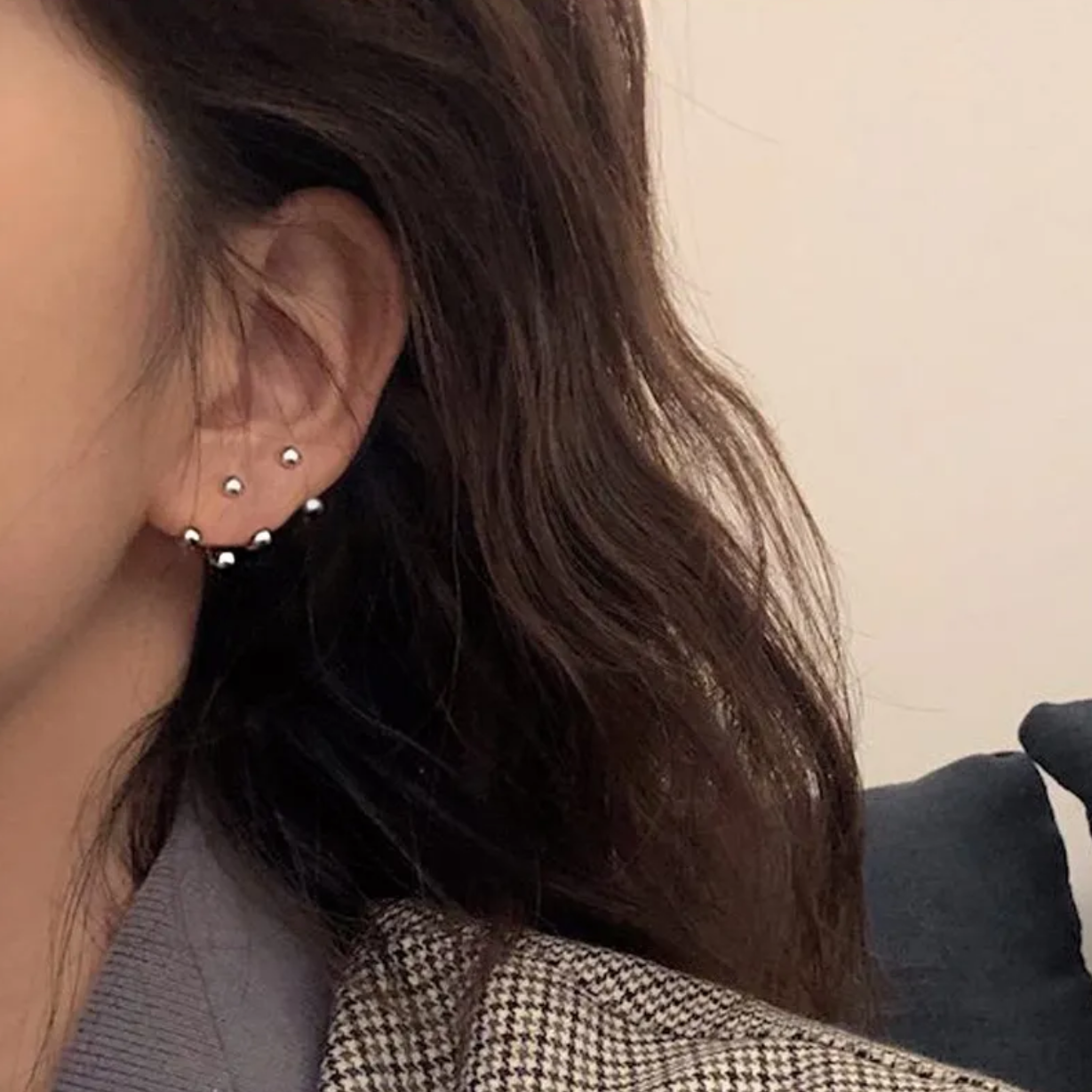 MINI BLOOM 极简叠戴小银豆简约养耳洞耳夹耳钉,饰品/流行首饰/时尚饰品新,耳钉,淘宝优惠券,粉丝福利购,淘宝优惠卷