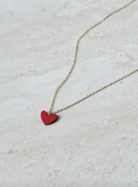 MINI BLOOM 小红桃心爱心项链美国进口14K包金可爱百变少女项链