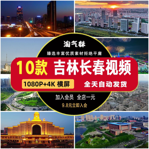 高清4K吉林长春城市风光宣传片CBD地标建筑旅游风景航拍视频素材