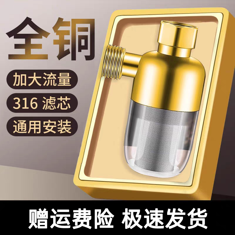 全铜电热水器前置过滤器家用自来水进水过滤阻垢花洒洗衣机净水器