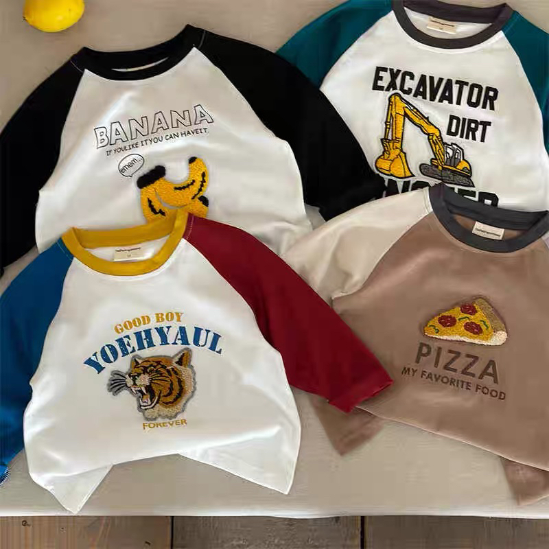 中古儿童长袖T恤插肩袖韩版上衣