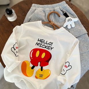 洋气 中小童可爱印花T恤潮童宝宝打底衫 儿童卡通棉T恤长袖 25秋款