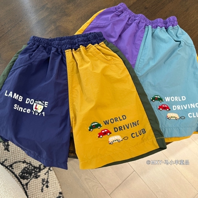 儿童速干短裤夏季拼色休闲五分裤