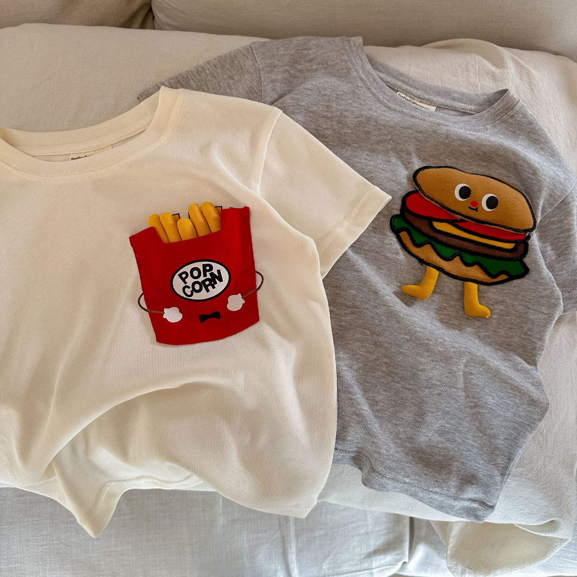 可爱儿童短袖T恤25夏款男女童韩版立体薯条T宝宝薄款半袖打底衫潮