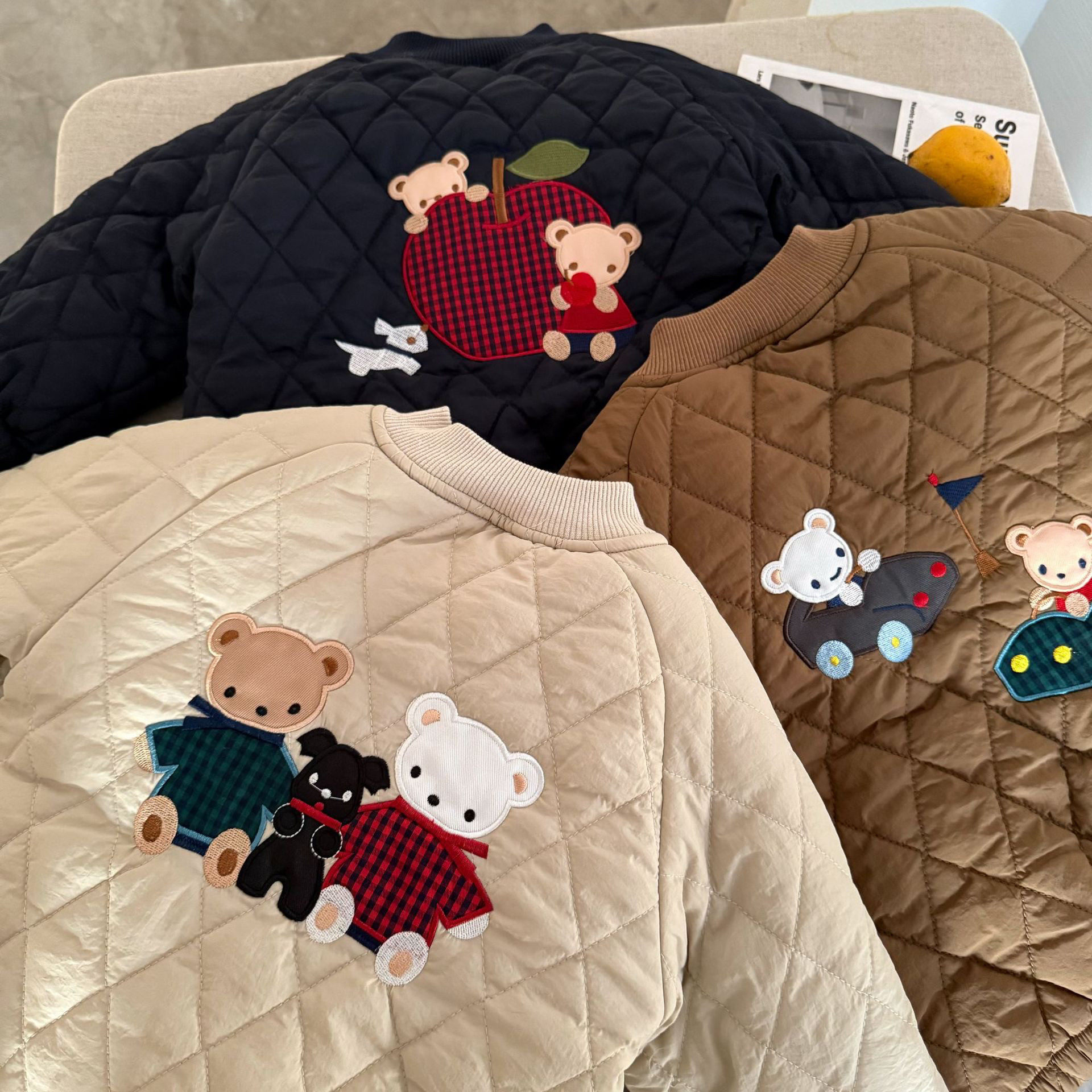 保暖日系f熊儿童棉服飞行服夹克