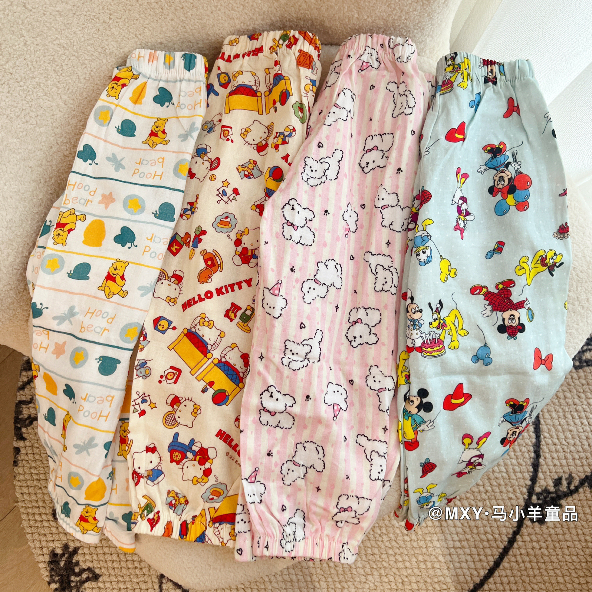 亲子软糯婴儿纱夏儿童防蚊裤睡裤