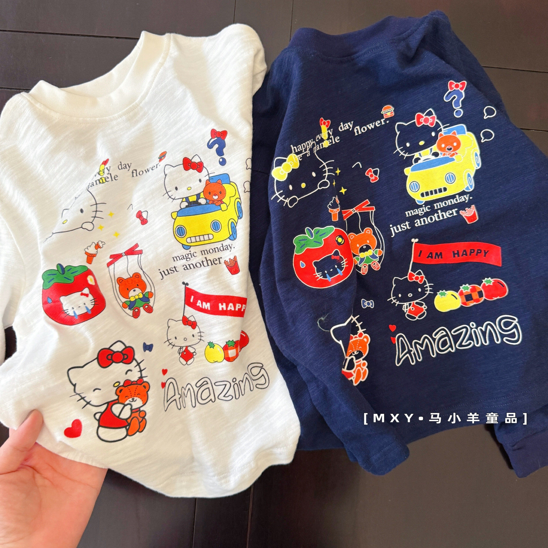 亲子长袖～日系限定猫咪长袖T袖 秋季女童宝宝幼儿园纯棉洋气上衣