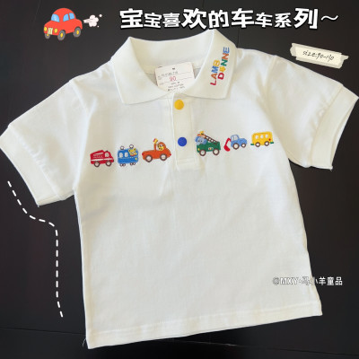 日系童装儿童Polo衫翻领T恤纯棉