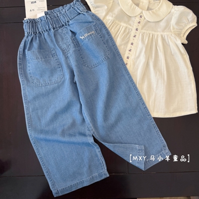 女童夏季薄款牛仔裤纯棉直筒裤