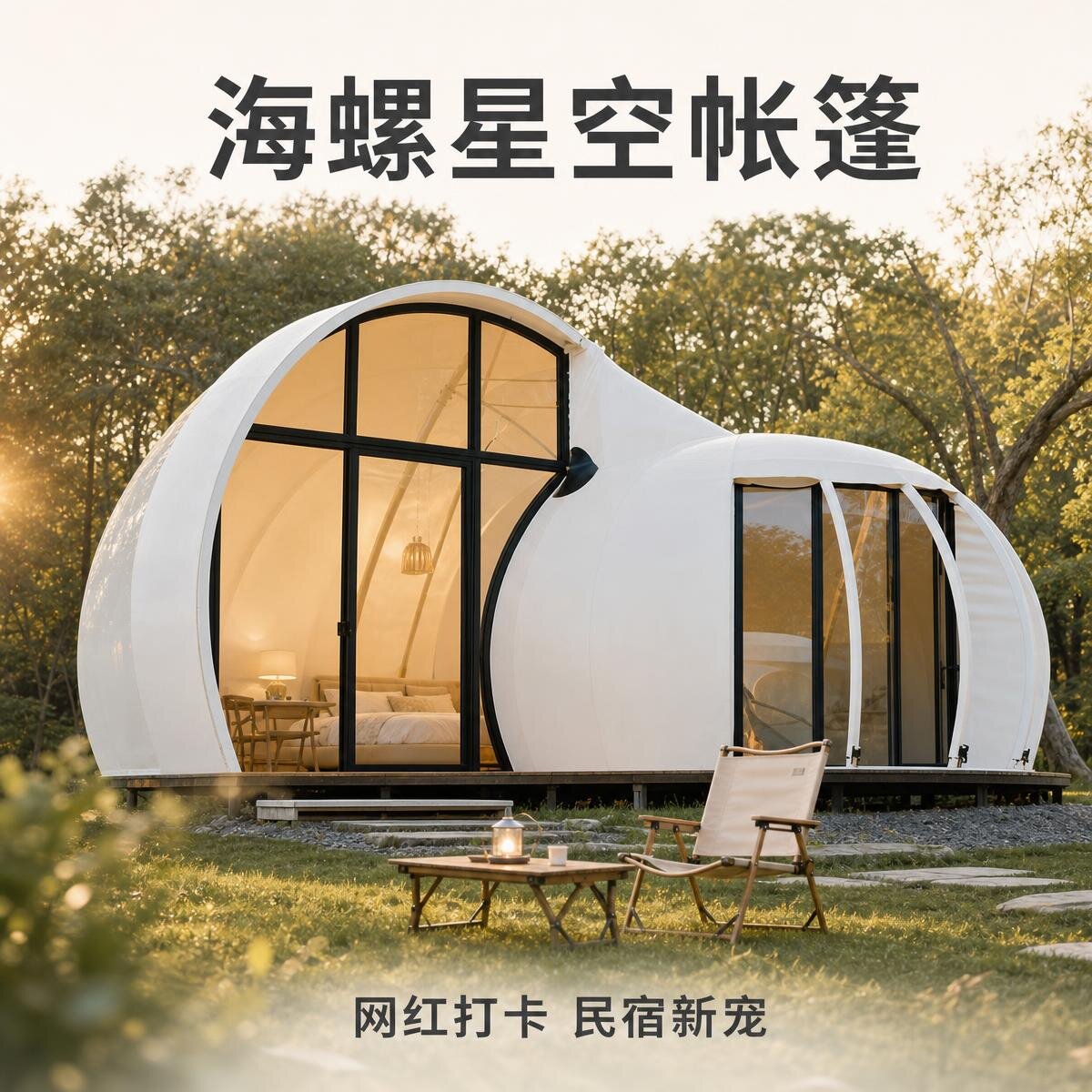 网红户外营地酒店帐篷面料防水防营地帐篷