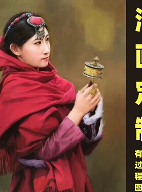 纯手绘油画来图定制照片人物人像肖像宠物风景生日丙烯装饰画代画