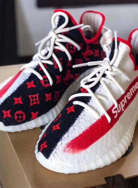 DIY定制球鞋手绘350 v2 Yeezy椰子鞋supreme涂鸦aj1运动鞋af1改色