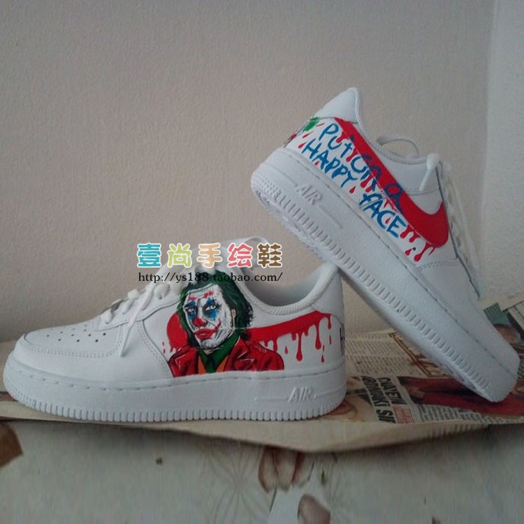 DIY定制手绘球鞋af1空军一号改色JOKER杰昆菲尼克斯DC电影小丑aj1