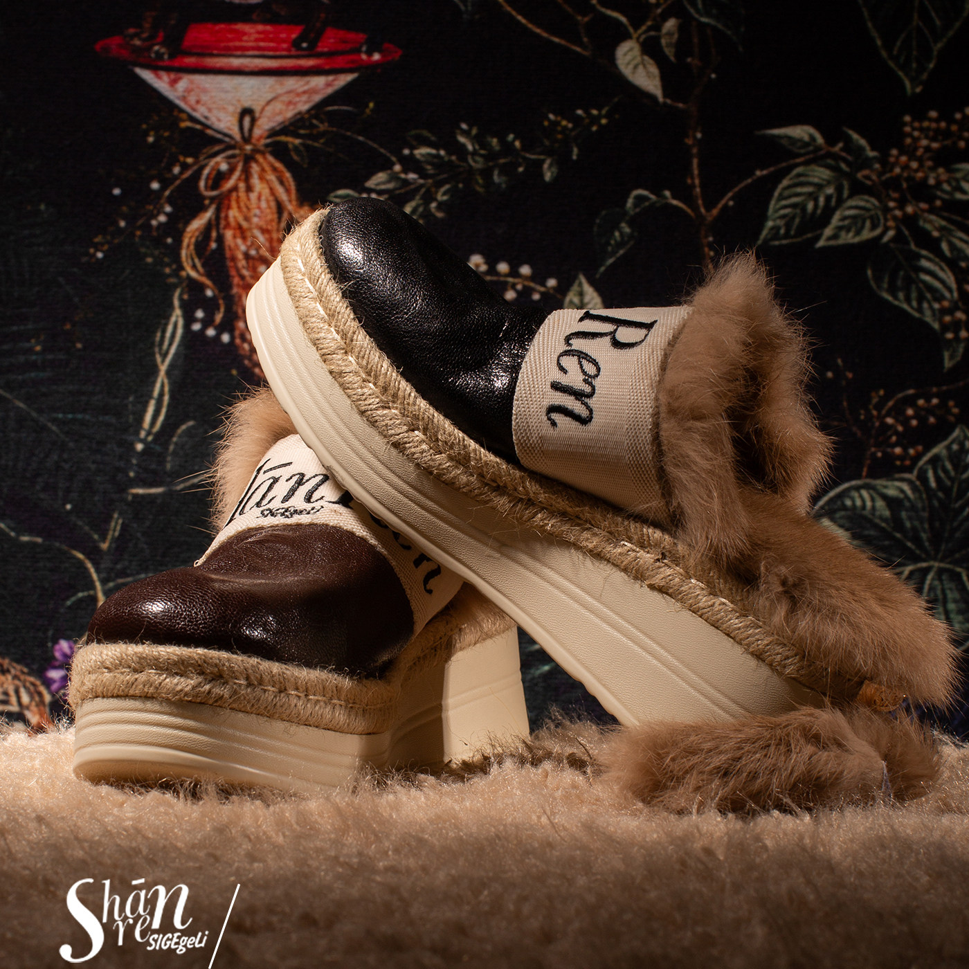 ShānRen 超仙法式复古毛毛拖鞋 高级感厚底包头毛拖鞋女外穿半拖,女鞋,包头拖,淘宝优惠券,粉丝福利购,淘宝优惠卷