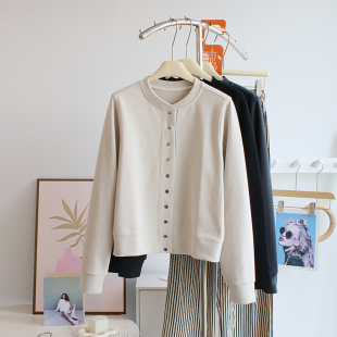 强烈推荐 立领棒球服休闲卫衣 百搭金属扣夹克外套女春秋宽松长袖