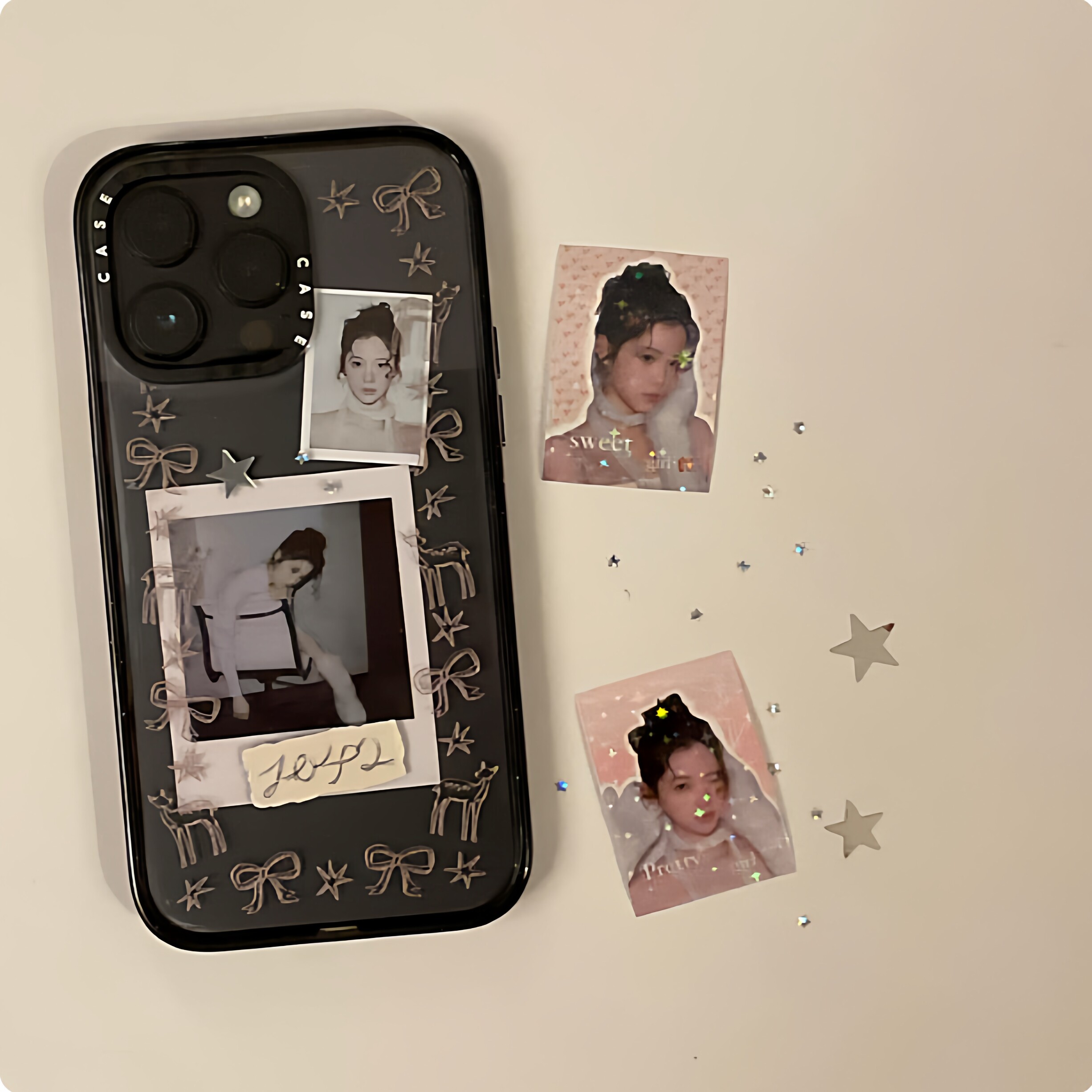 c联名追星人系列透明黑框适用于iPhone17ProMax手机壳苹果15Promax小卡14pro星野梦境13防摔12/11日韩15plus