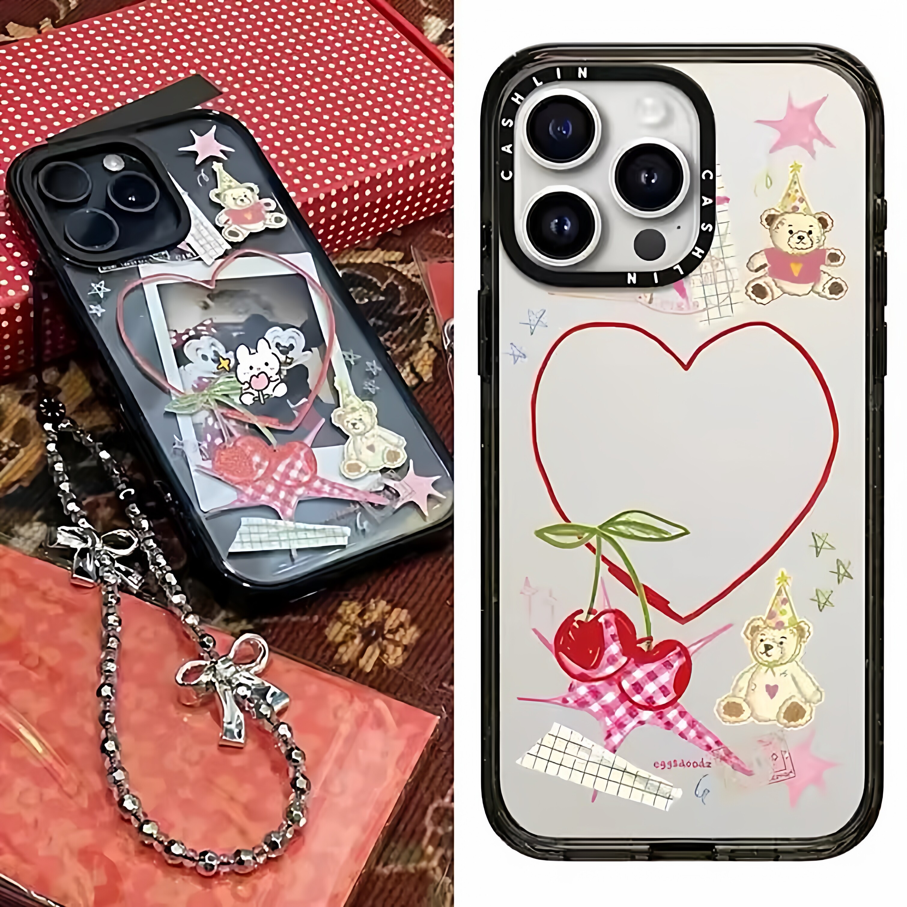 c联名缤纷幸运星适用苹果17promax手机壳潮牌iPhone16promax保护套简约12/13拍立得11透明14plus磁吸15小卡16