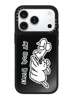 CASE联名小狗咬人适用17promax手机壳iPhone16pro苹果15plusMagSafe磁吸14p镜面C家13可爱12简约11INS风高级
