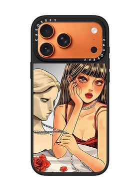 CASE联名珍珠项链女孩适用17promax手机壳iPhone16pro苹果15plusMagSafe磁吸14p镜面C家13潮流12高级INS复古