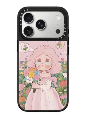 CASE联名油画鲜花哭娃适用17promax手机壳iPhone16pro苹果15plusMagSafe磁吸14p镜面C家13可爱12潮流11简约