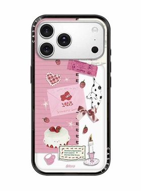 CASE联名草莓甜心笔记适用17promax手机壳iPhone16pro苹果15plusMagSafe磁吸14p新壳体C家13潮流简约INS