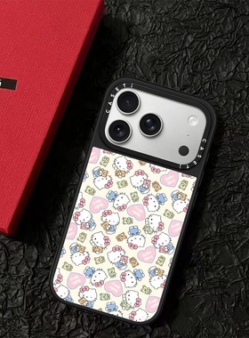 CASE联名爱心小熊凯蒂猫适用17promax手机壳iPhone16pro苹果15plusMagSafe磁吸14p镜面C家13可爱12潮流11简约