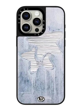 CASE联名牛仔星星破洞适用17promax手机壳iPhone16pro苹果15plusMagSafe磁吸14p镜面C家13潮流12中性风简约11