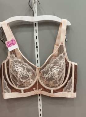 新款蕾丝内衣女大胸显小防下垂调整软钢圈上托收副乳文胸罩9525C