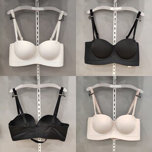 无肩带半杯内衣女防滑聚拢小胸显大抹胸无痕无钢圈隐形文胸罩1003