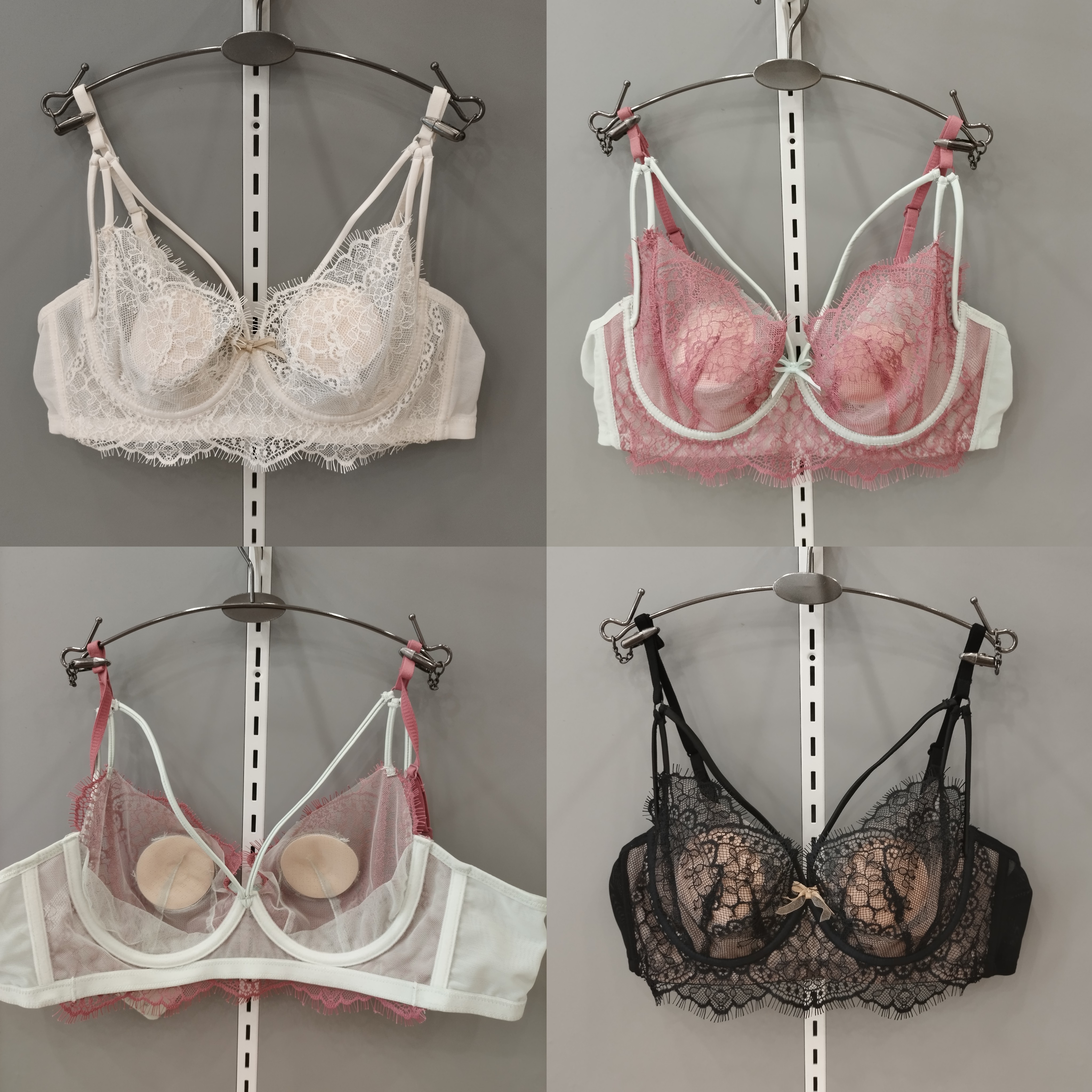 法式内衣超薄性感美背文胸罩蕾丝兔耳朵显小软钢圈防下垂3331ABC