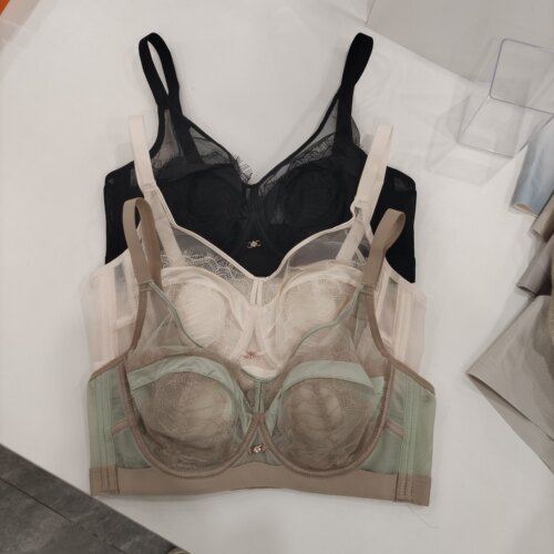 性感蕾丝内衣女大胸显小超薄收副乳防下垂软钢圈调整型文胸3320BC