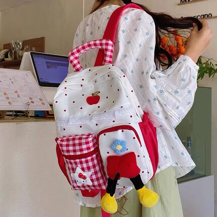 日系ins小众书包卡通女孩初高中大学生双肩包包轻便通勤旅行背包