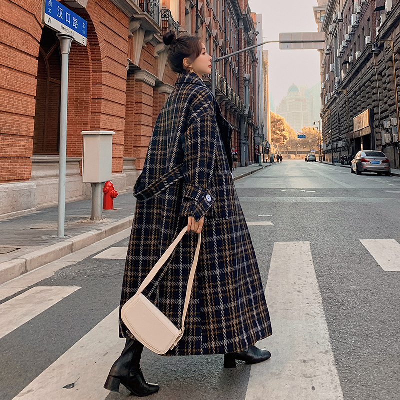 现货！2021冬季新款格子呢大衣外套202-2312-P175控258，女装毛呢外套，浙宝206A（原202）