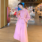 高级感超好看粉色风衣外套女春秋中长款2025新款韩系少女休闲大衣，女装风衣，浙宝206A（原202）