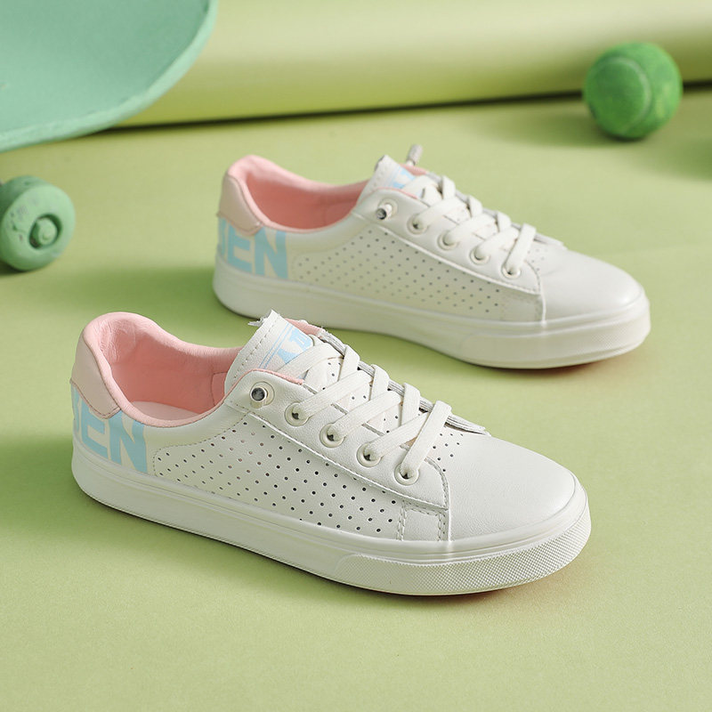 人本小白鞋女春季百搭休闲鞋韩版ins潮平底女生白鞋子皮面板鞋女