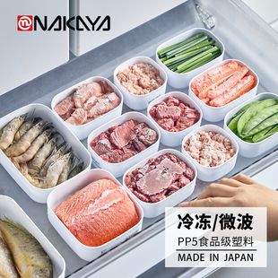 日本进口冰箱收纳盒食品级冷冻分装盒小号冻肉保鲜盒一周备菜盒子