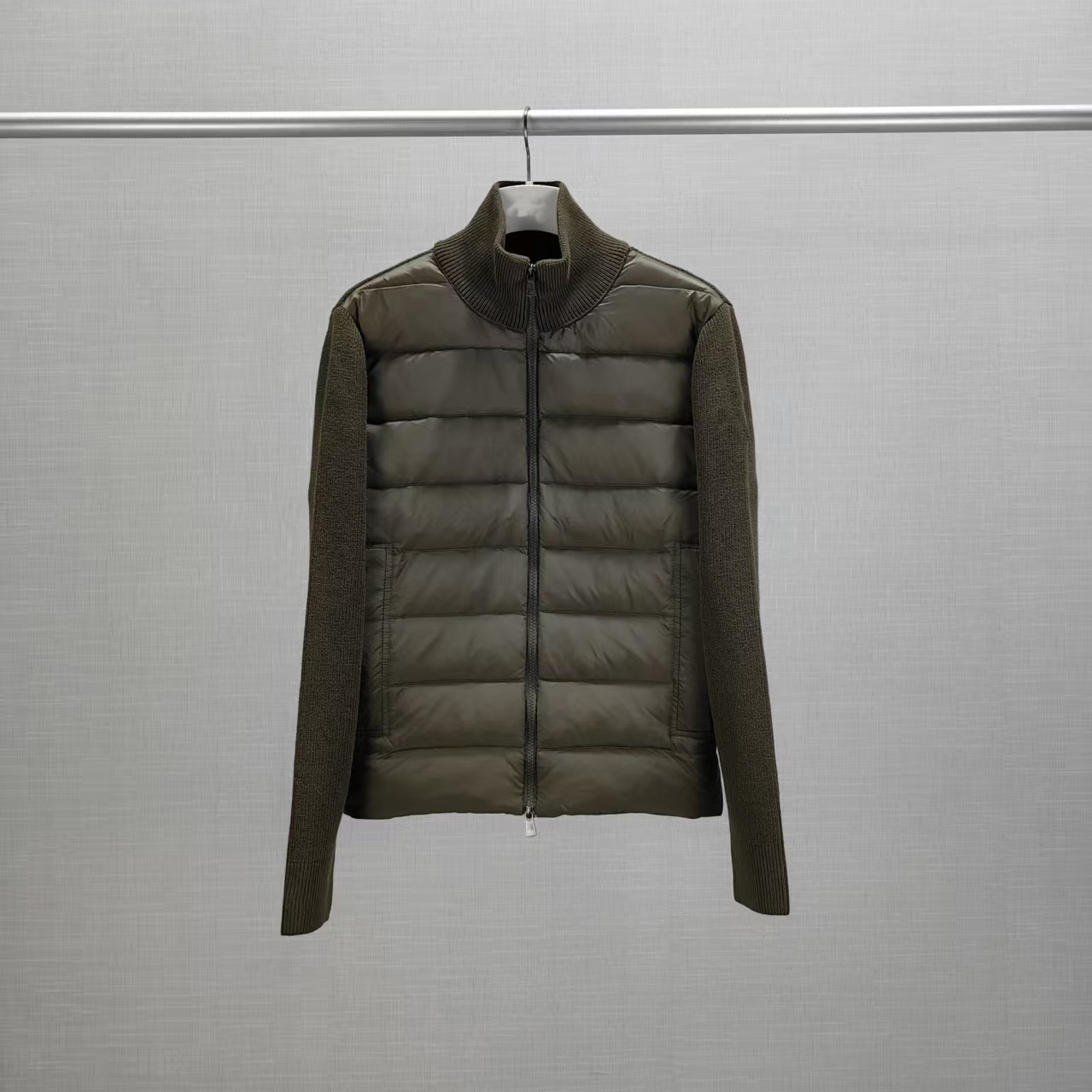 2025新款鹭蒙口砦针织羽绒服男士短款立领白鹅绒保暖轻薄夹克外套