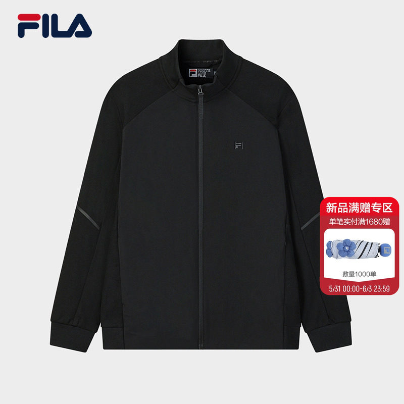 FILA 斐乐官方男士针织长袖外套2026夏新款时尚休闲舒适立领