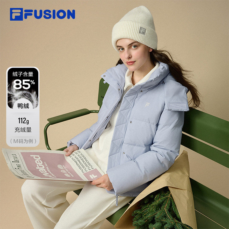 FILA FUSION斐乐潮牌羽绒服女2025冬季新款时尚休闲保暖连帽外套,运动服/休闲服装,运动羽绒服,淘宝优惠券,粉丝福利购,淘宝优惠卷