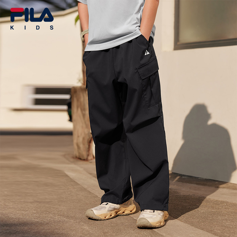 FILA KIDS斐乐童装男女童长裤夏季款儿童大小童梭织运动工装裤潮