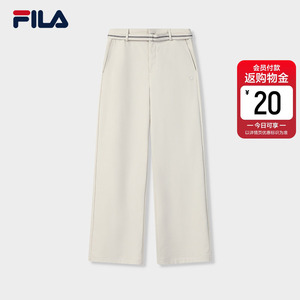 FILA 斐乐官方女士梭织长裤2026春季新款休闲基础百搭通勤阔腿裤
