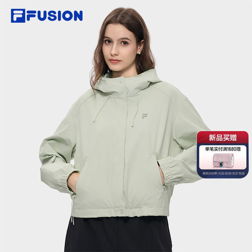斐乐女士简约宽松连帽外套