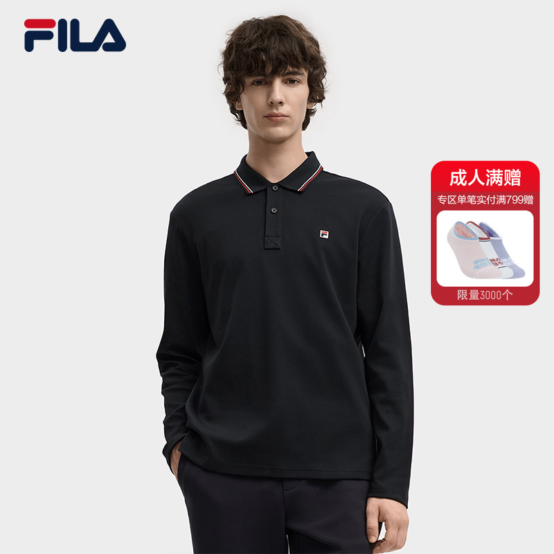 ILA斐乐男士针织长袖POLO衫