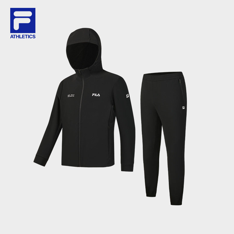 FILA斐乐官方长袖运动套装男春季新款休闲外套裤子跑步健身训练服