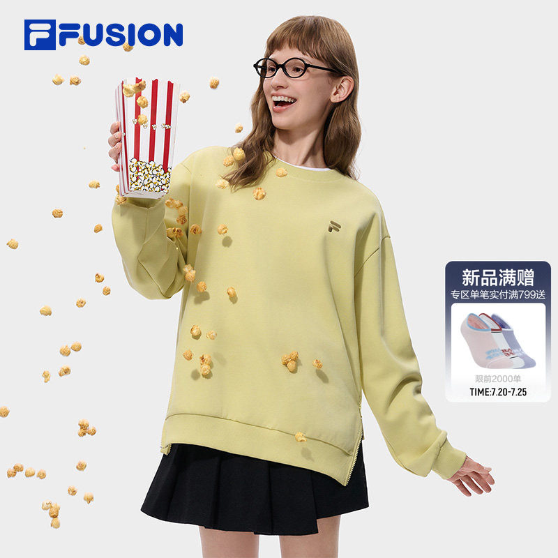 FILA FUSION斐乐潮牌情侣卫衣女2026秋季新款宽松运动长袖上衣男