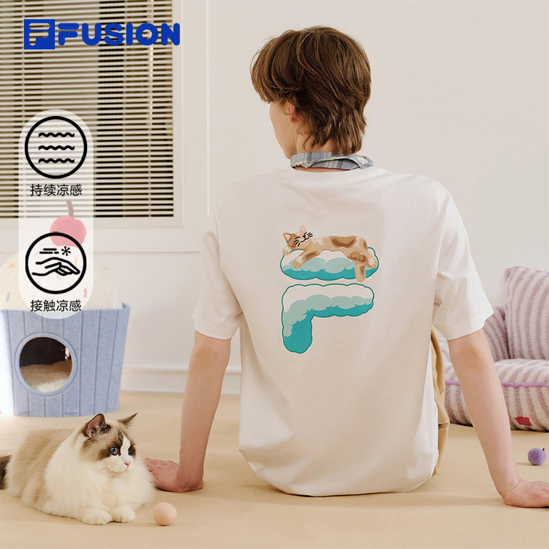 FILA FUSION斐乐潮牌情侣款针织短袖衫2026夏新款宽松