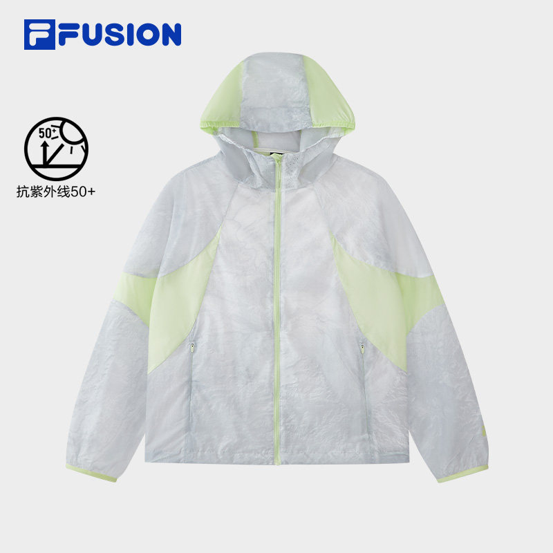 UPF50+防晒衣|FILA FUSION斐乐潮牌梭织外套女2026夏新款连帽上衣